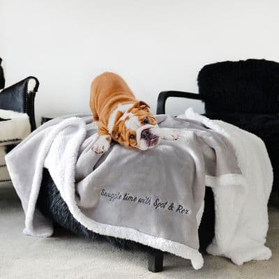 Personalised Me And My Pet Grey Blanket