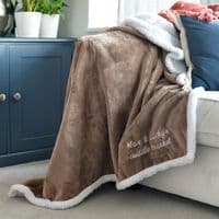 Personalised Me And My Pet Mocha Blanket