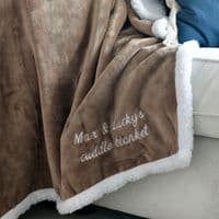 Personalised Me And My Pet Mocha Blanket