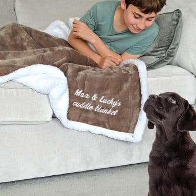 Personalised Me And My Pet Mocha Blanket