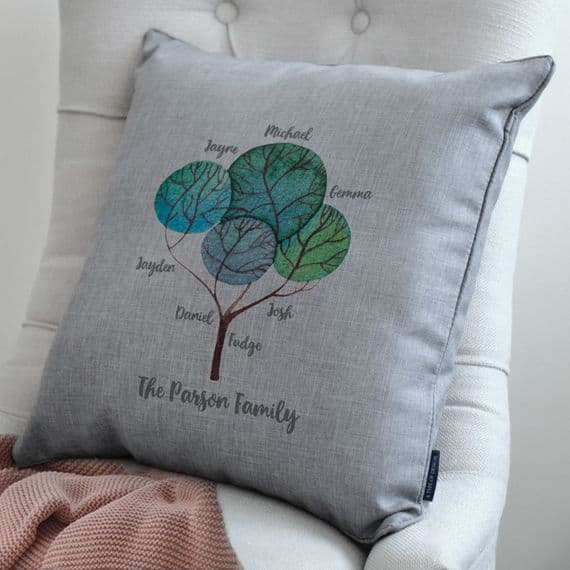 Personalised Modern Family Tree Cushion
