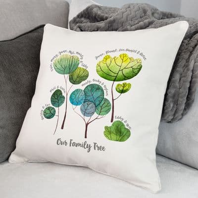 Personalised Multi Generation Family Tree Cushion