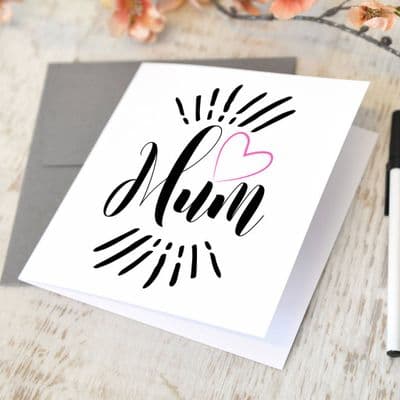 Personalised Mum With Heart Card