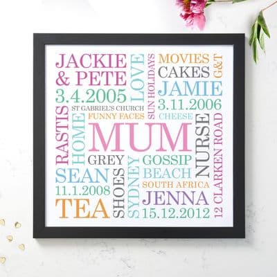 Personalised Mum Word Art
