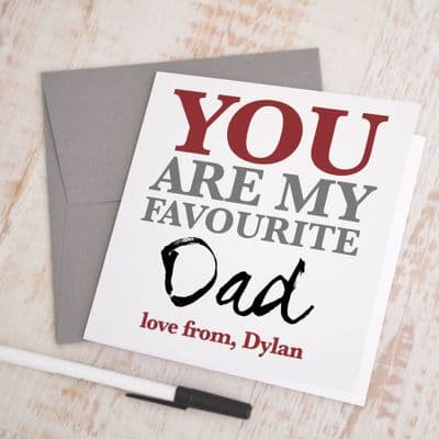 Personalised 'My Favourite Dad' Father's Day Card