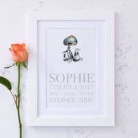 Personalised New Baby Birth Announcement Art