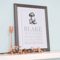 Personalised New Baby Birth Announcement Art