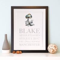 Personalised New Baby Birth Announcement Art