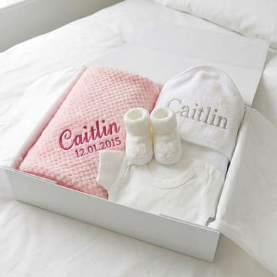 Personalised New Baby Girl Gift Set