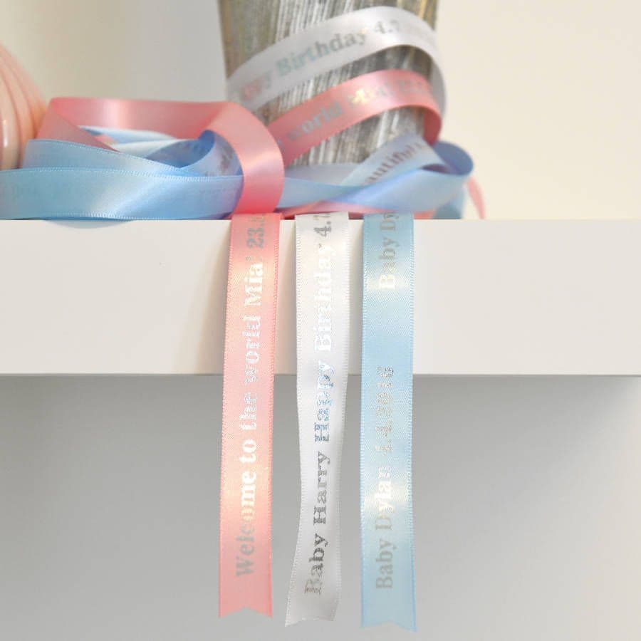 Bebes Ribbons Personalised New Baby Ribbon