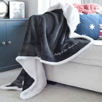 Personalised Paternity Daddy And Me Charcoal Blanket