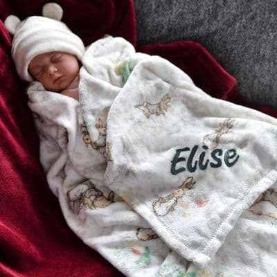 Personalised Peter Rabbit Soft Baby Blanket 1