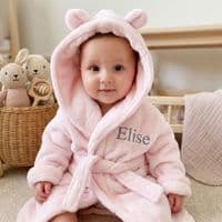 Personalised Pink Baby Gown And Teddy Comforter Set
