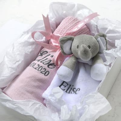 Personalised Pink Blanket And Comforter Hamper