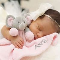 Personalised Pink Elephant Baby Comforter