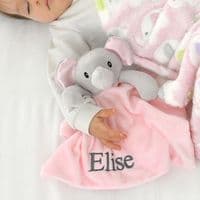 Personalised Pink Elephant Comforter With Soft Ears