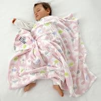 Personalised Pink Fluffy Elephant Blanket