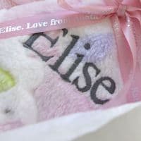 Personalised Pink Fluffy Elephant Blanket