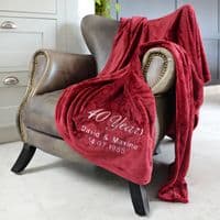 Personalised Ruby Anniversary 40 Years Married Blanket