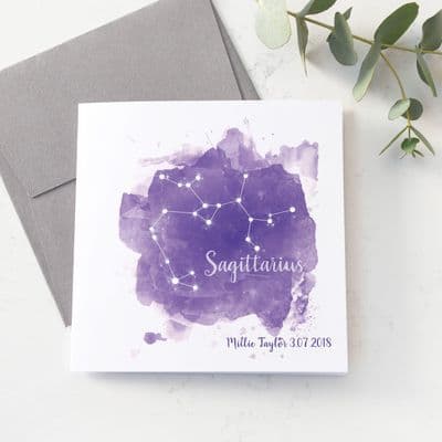 Personalised Sagittarius Star Sign Card