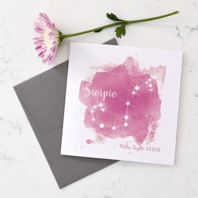 Personalised Scorpio Star Sign Card