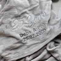 Personalised Silver Anniversary 25 Years Married Blanket