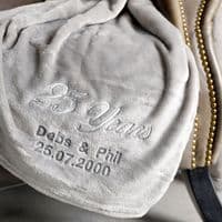 Personalised Silver Anniversary 25 Years Married Blanket