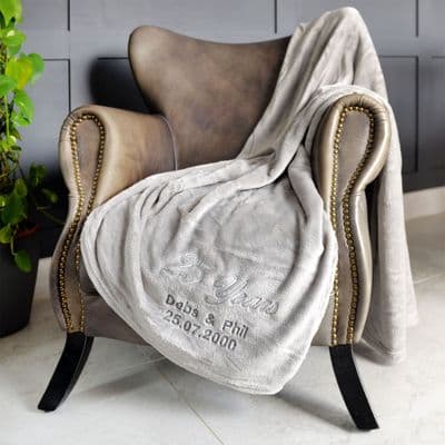 Personalised Silver Anniversary 25 Years Married Blanket