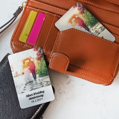 Personalised Silver Anniversary Metal Photo Cards Set