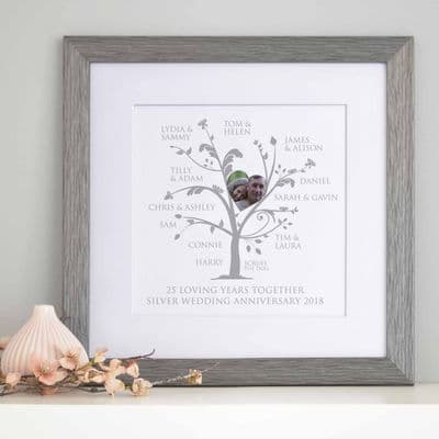 Personalised Silver Anniversary Photo Family Tree