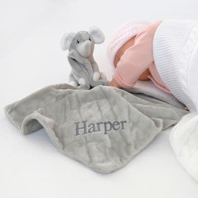 Personalised Snuggle Elephant Baby Comforter
