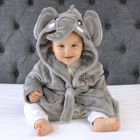 Personalised Soft Elephant Dressing Gown