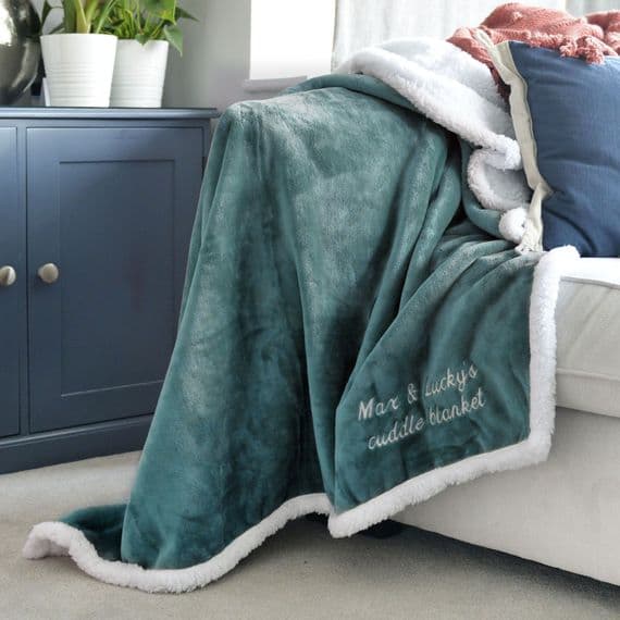 Personalised Teal Super Soft Blanket