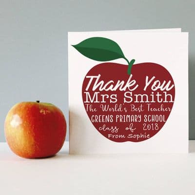 Personalised Thank You Teacher Apple Card