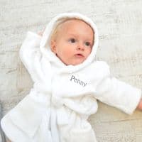 Personalised Twins Soft Child's Dressing Gowns In White