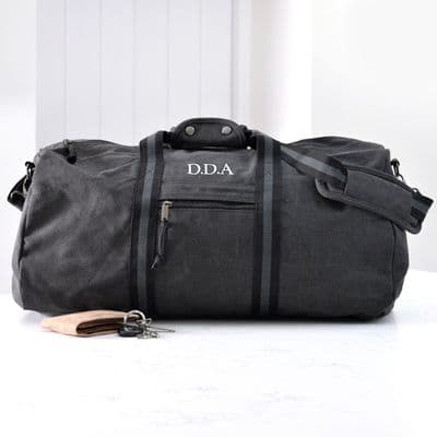 Personalised Vintage Overnight Holdall Black