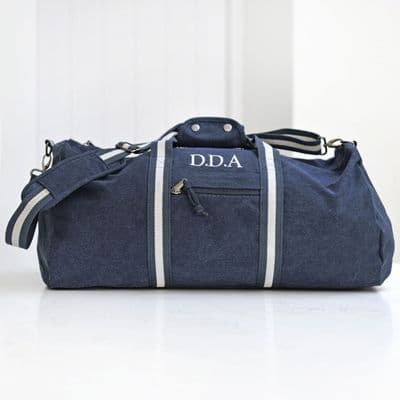 Personalised Vintage Overnight Holdall Blue
