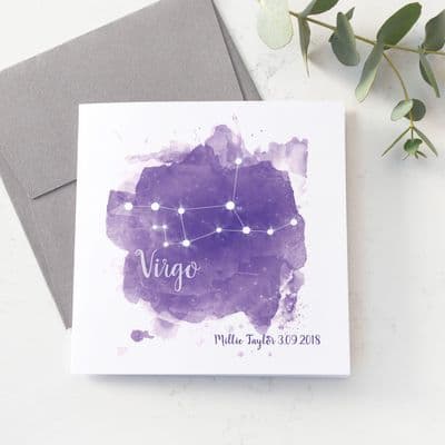 Personalised Virgo Star Sign Card