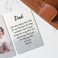 Personalised Wallet Metal Message Card For Dad