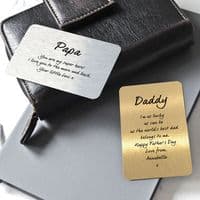 Personalised Wallet Metal Message Card For Dad