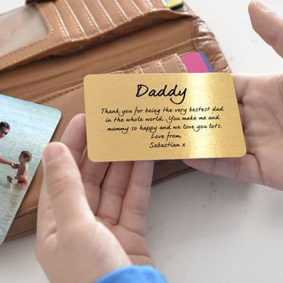 Personalised Wallet Metal Message Card For Dad