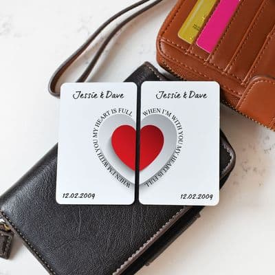 Personalised Wallet Metal Photo Cards Double Sided Set