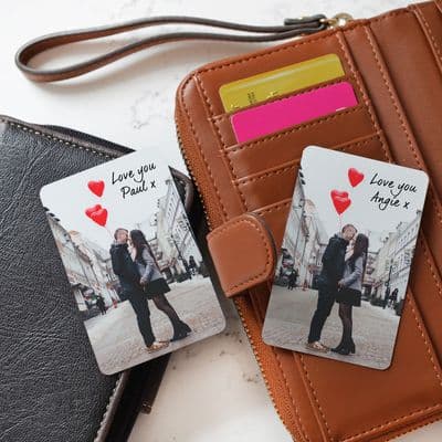 Personalised Wallet Metal Photo Cards Set Of Two