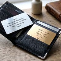 Personalised Wallet Or Purse Metal Message Cards