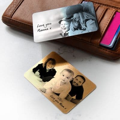 Personalised Wallet Or Purse Metal Photo Cards