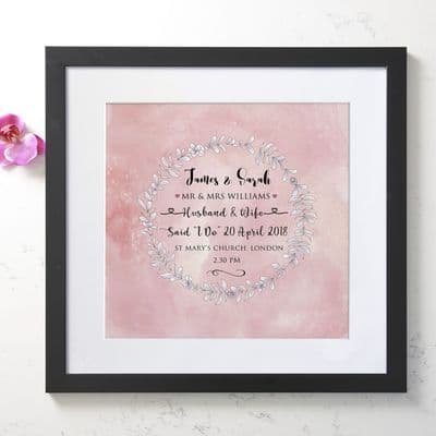 Personalised Wedding Day Wreath Art