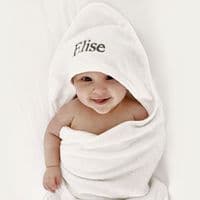 Personalised White Hooded Baby Towel