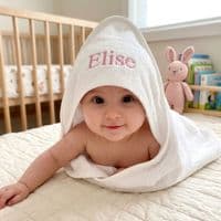 Personalised White Hooded Baby Towel