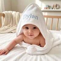 Personalised White Hooded Baby Towel
