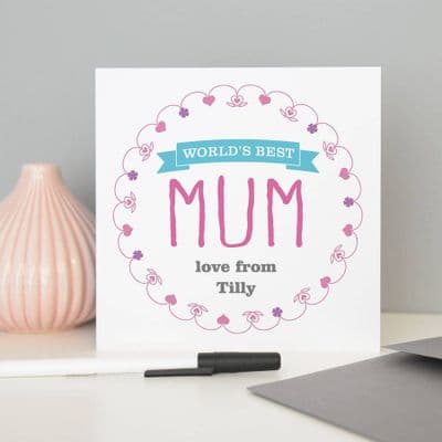 Personalised 'World's Best Mum' Card